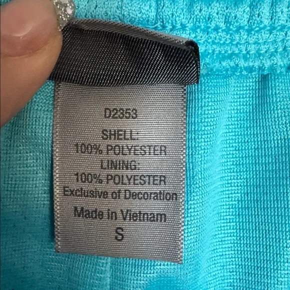 Aqua Athletic Mesh Shorts with White Side Trim - Picture 3 of 3